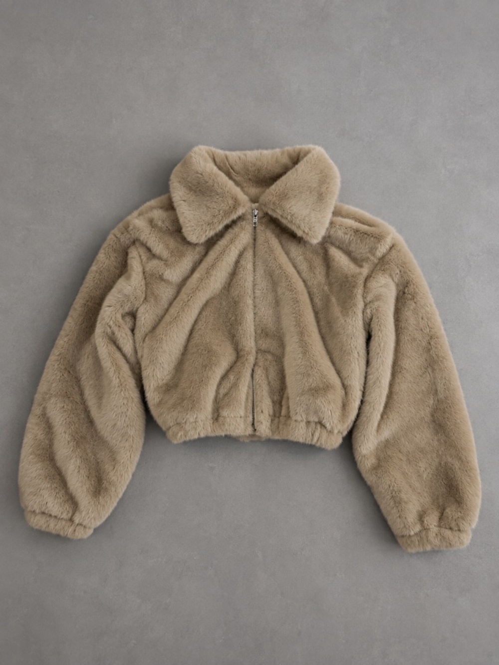 Lulus Faux Fur Cropped Jacket – Size S